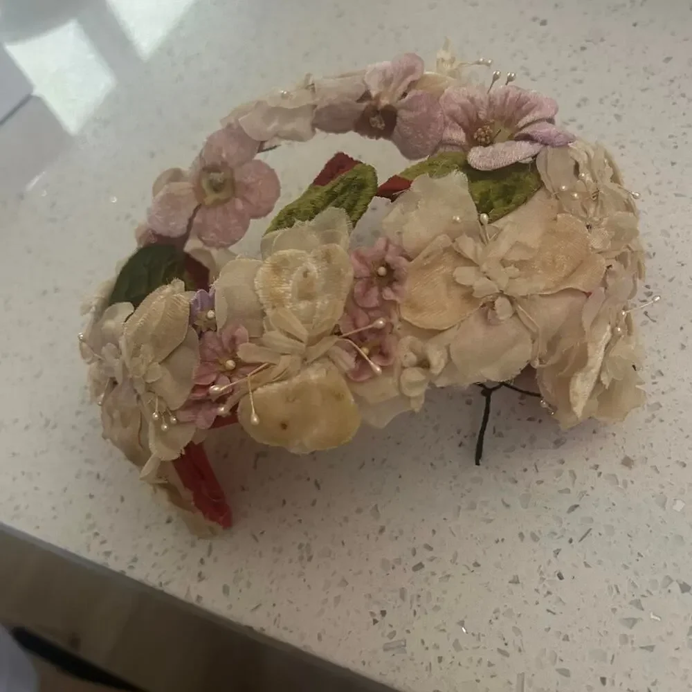 1940s original vintage floral headpiece